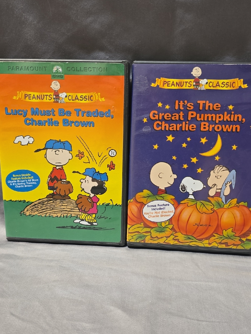 Peanuts Classic DVDs - Orange, Blue, Green Covers